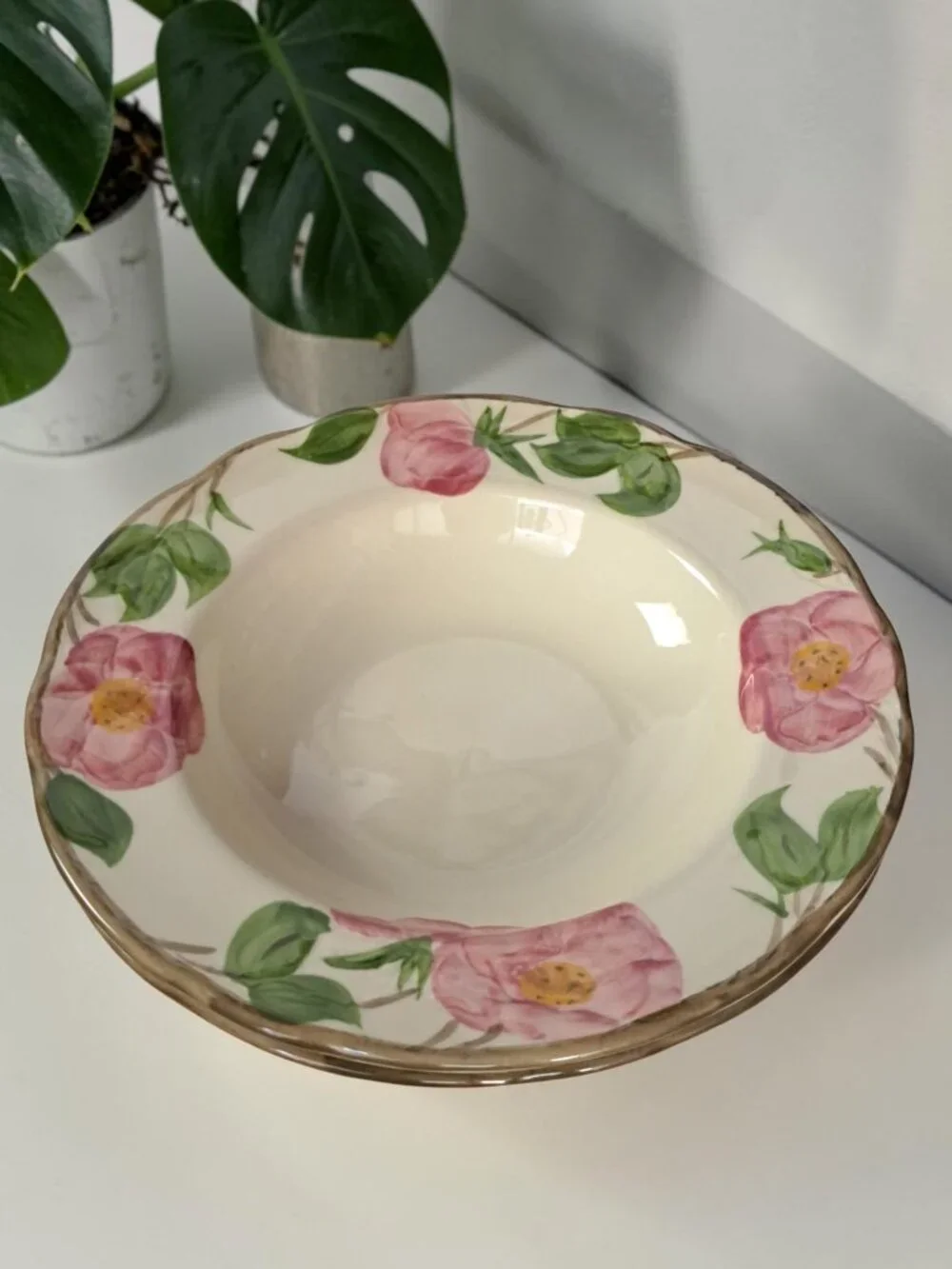 Franciscan Desert Rose Set of 2  8.5”Rimmed Soup Bowls Made in USA